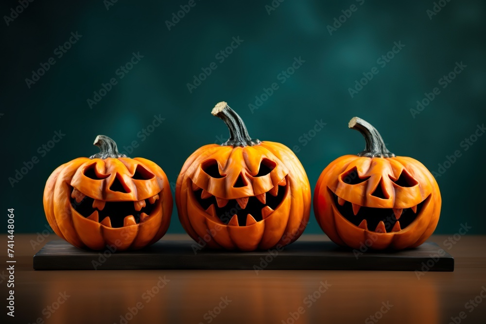 Halloween decorations, pumpkins, variety of gingerbreads,, spider and cobweb on black background, autumn holidays concept Halloween decorations, pumpkins, variety of gingerbreads,, spider and cobweb on black background, autumn holidays concept