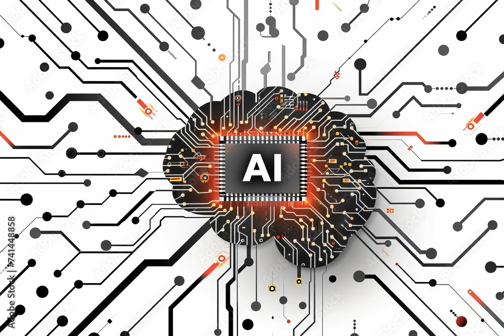 AI Brain Chip emc testing. Artificial Intelligence neurophysiology mind ...