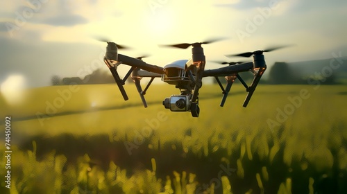 Drone Flying Over Agricultural Fields - Aerial Landscape