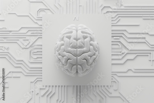 AI Brain Chip cerebellum. Artificial Intelligence memory testing mind bioelectronic medicine axon. Semiconductor instruction set architecture circuit board ai framework