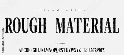 Condensed serif rough illustration font. serif with grunge style. 