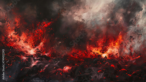 Charcoal burn red fire © khan
