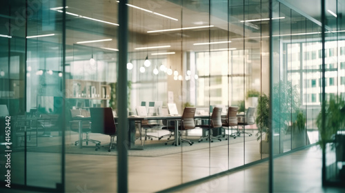 Office space with glass walls