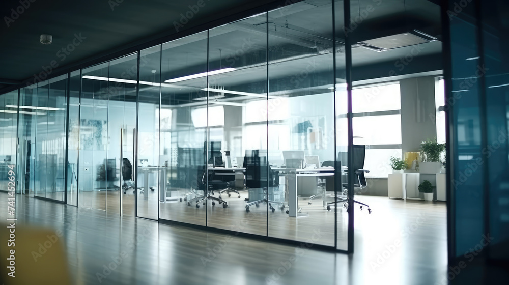 Office space with glass walls