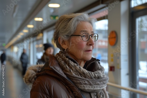 Older Woman Wearing Glasses and Scarf © hakule