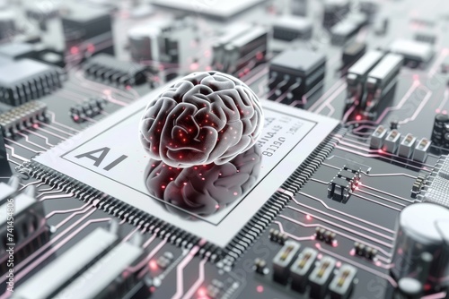 AI Brain Chip software as a service. Artificial Intelligence proactive interference mind hypothalamus axon. Semiconductor ligand gated ion channels circuit board mhealth photo