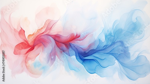 Colorful brush strokes of watercolor paint on white background © tydeline