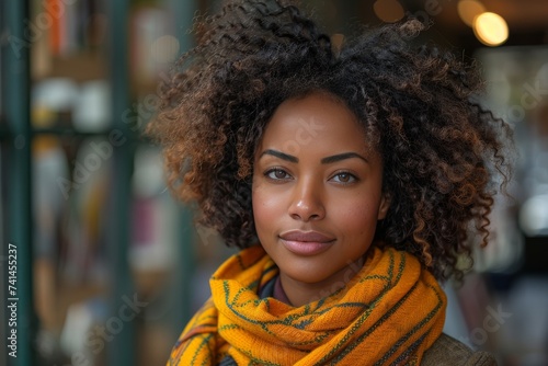 Close Up Portrait of Person Wearing Scarf