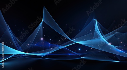 Light waves and triangles against a dark background