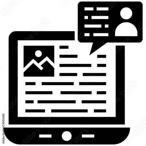 Solid icon design of online news 