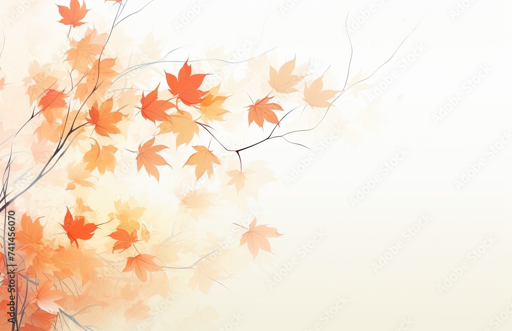 Fall leaves on a white background illustration