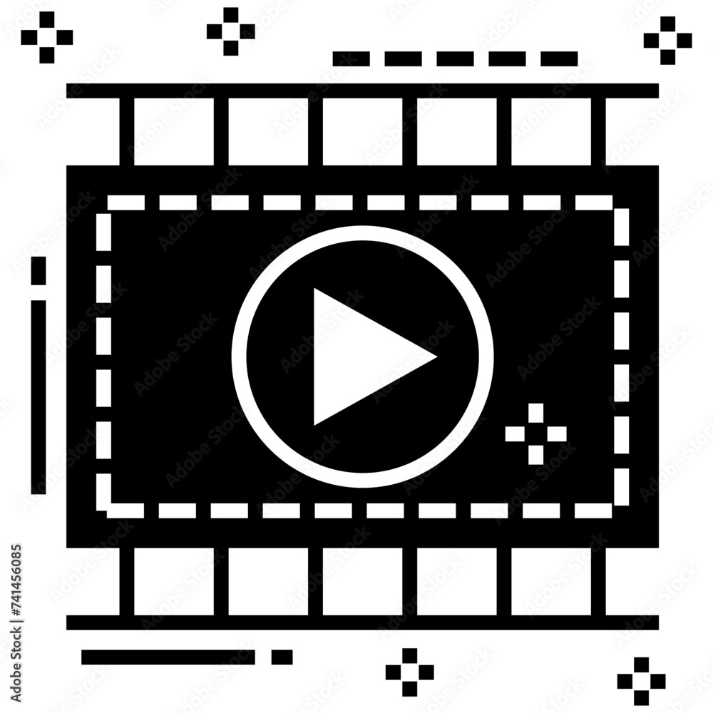 Solid icon design of video editing Solid icon design of video editing