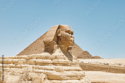 GIZA EGYPT - JUNE 12 2023  Giza pyramid complex includes three pyramid complexes known as Pyramid of Khufu Karfe and Menkaura and Egyptologists believe that they were built around 2560