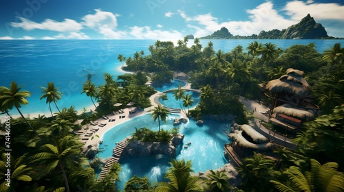 Aerial View of Tropical Paradise