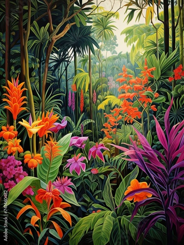 Vibrant Tropical Jungle Scenes and Botanical Wall Art - Seascape Art Print Feature