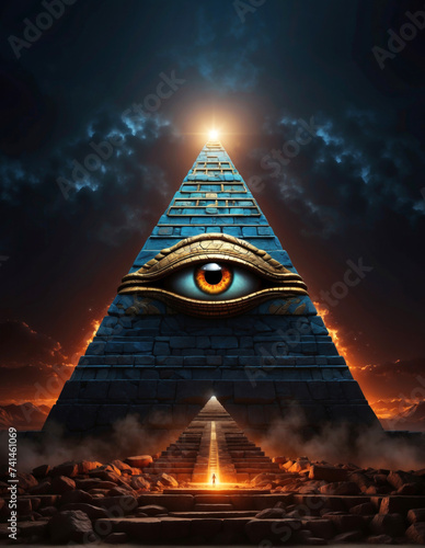 A large pyramid with an all-seeing eye photo