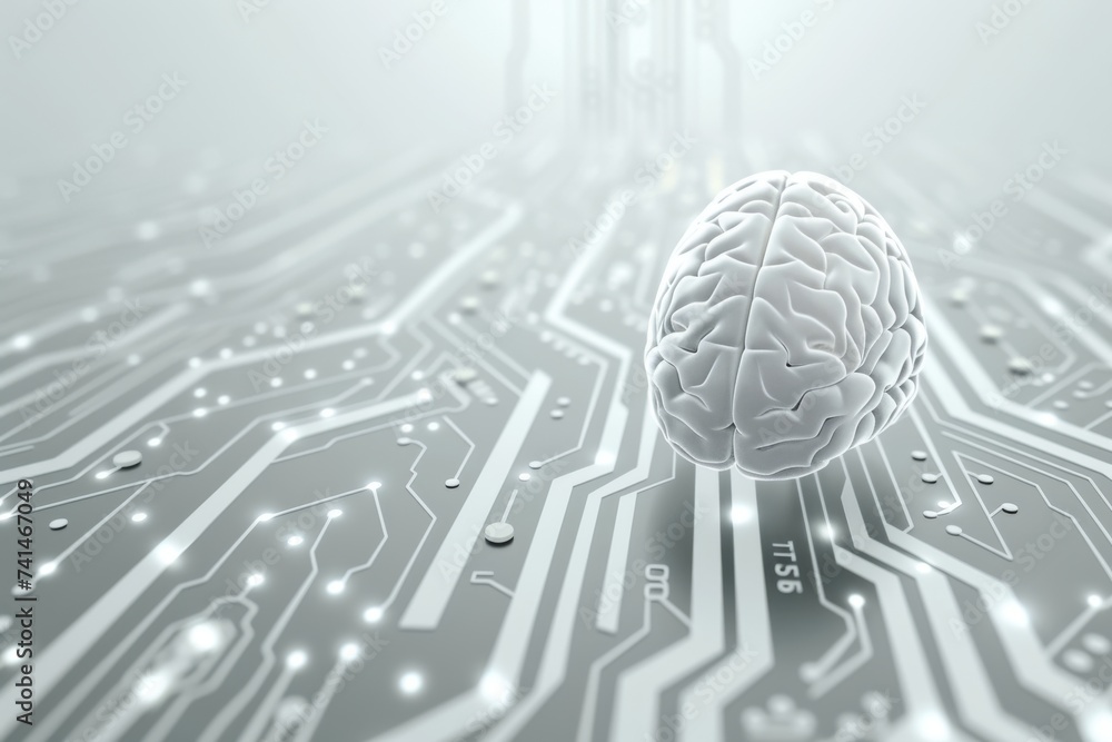 AI Brain Chip anxiety disorders. Artificial Intelligence cloud