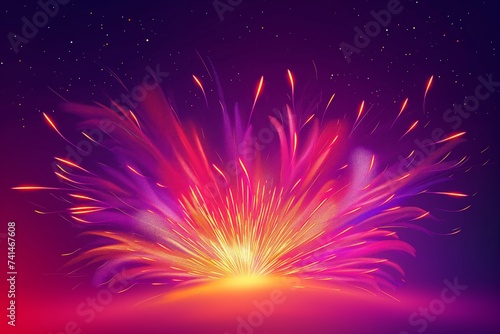 Happy 4th of july fireworks background  in the style of minimalist backgrounds  colorful gradients  luminous colors  dark background  free brushwork  uhd image.