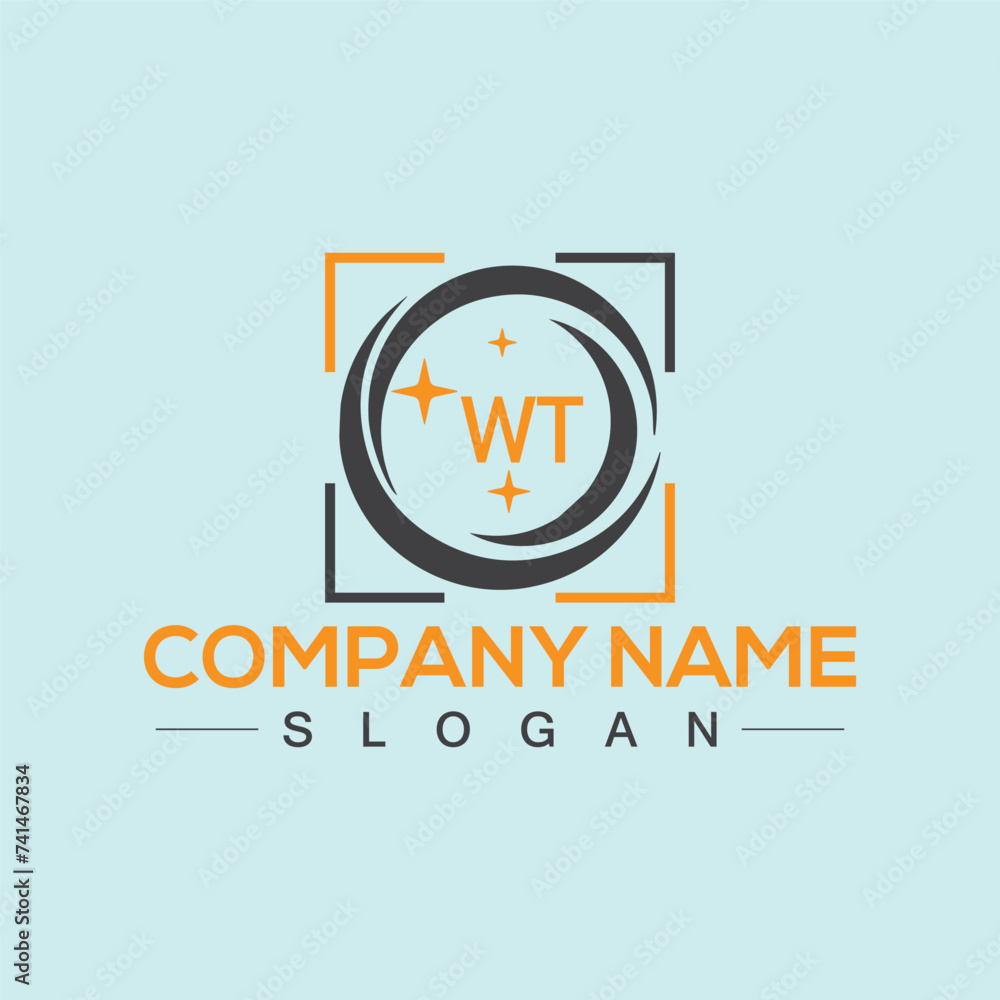 Square shape WT letter logo design vector Square shape WT letter logo design vector