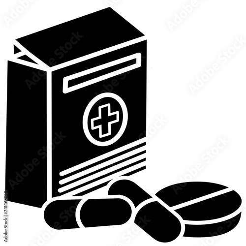 Pain killer silhouette for icon world health day theme isolated transparent