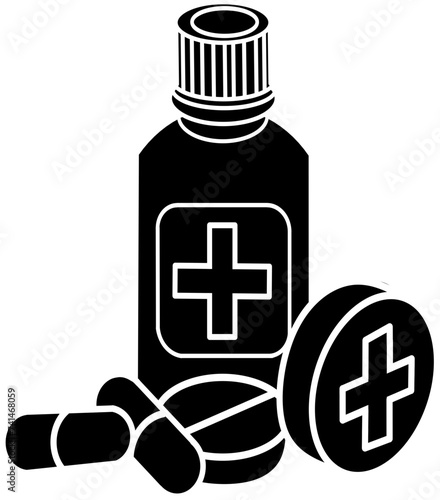Pain killer silhouette for icon world health day theme isolated transparent