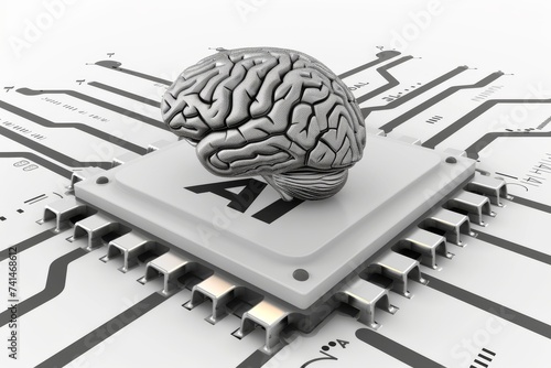 AI Brain Chip neurotechnology benefit. Artificial Intelligence memory management mind compilers axon. Semiconductor quantum computing circuit board unmanaged hosting server