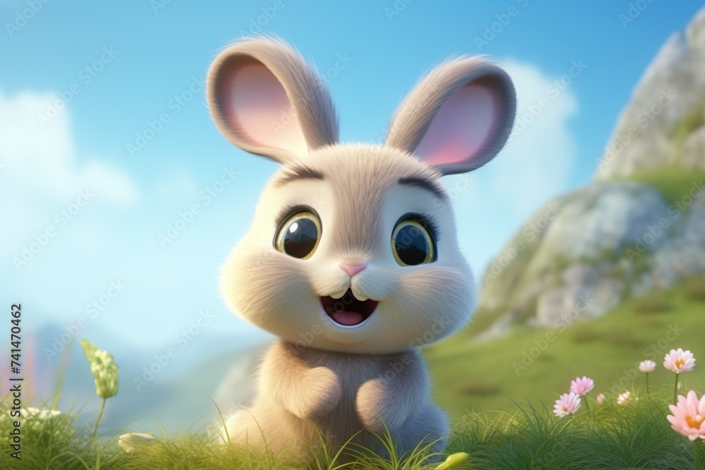 Whimsical Rabbit 3D Character Portraits: Adorable and Expressive Rabbit ...