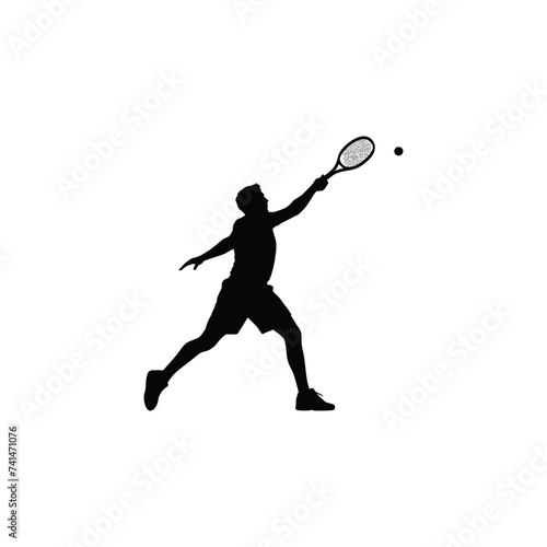tennis player vector silhouette