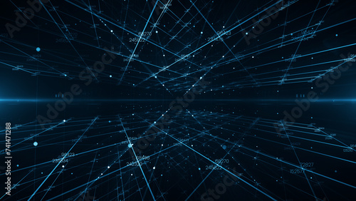 Abstract cyber technology network and connection background