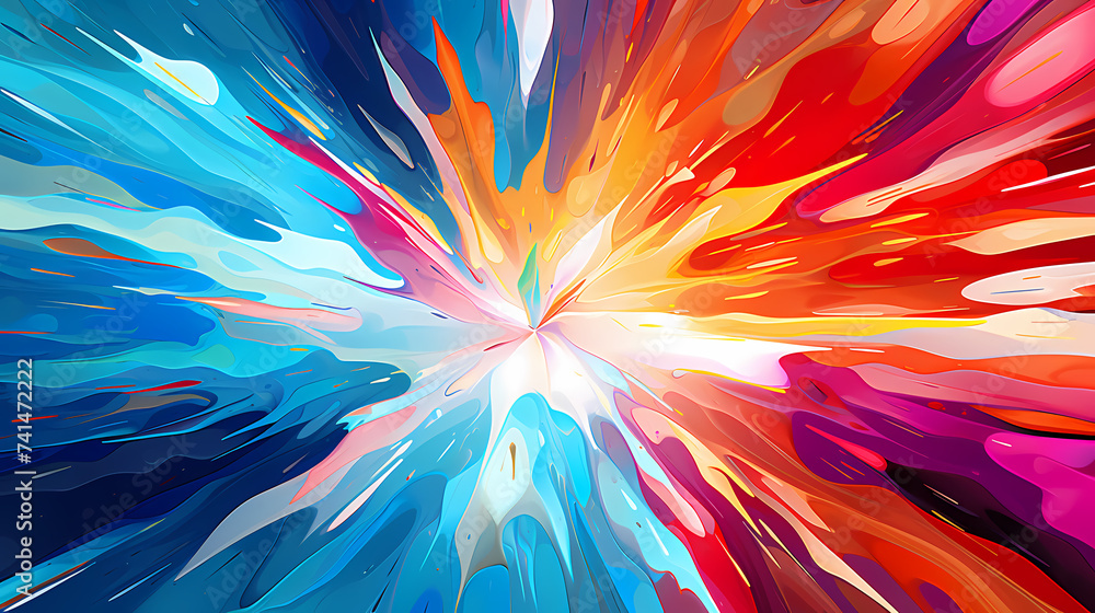 Obraz premium Abstract explosion background, radiant abstract vector explosion of bright colors