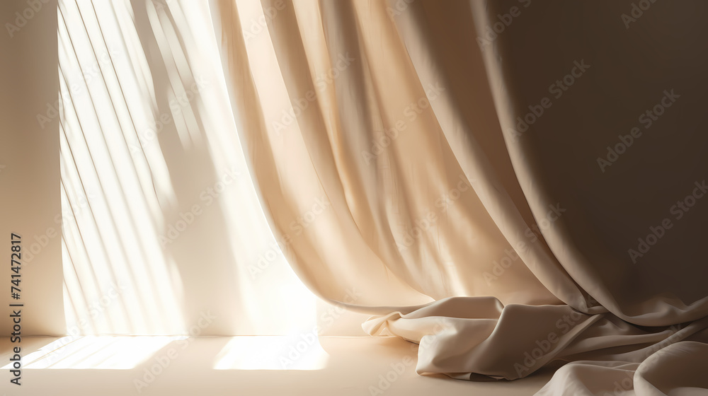 Luxurious soft silk fabric curtain abstract background