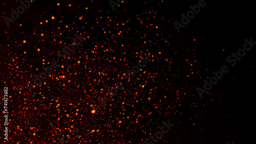Red particles fire explosion background 
