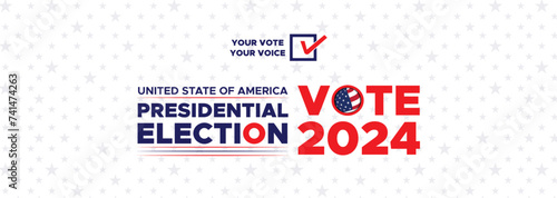Presidential election day in the United States. Vote 2024. Election 2024 USA. Political election campaign banner. background, post, Banner, card, and poster design with Vote Day on November 5 US