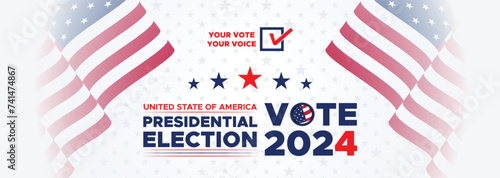 Presidential election day in the United States. Vote 2024. Election 2024 USA. Political election campaign banner. background, post, Banner, card, and poster design with Vote Day on November 5 US