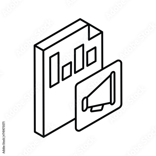 Creatively Designed marketing analysis isometric vector design