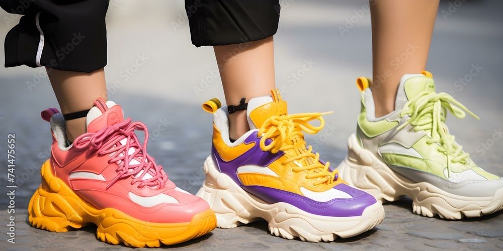 Chunky Sneaker Craze s Footwear Fashion and Bold Statements. Concept Sneaker Trends, Bold Statements, Chunky Footwear, Fashion Craze