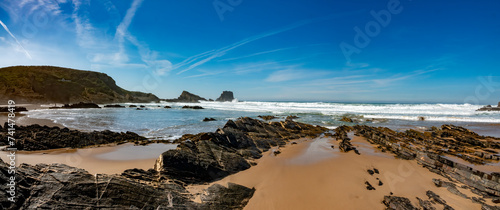 Zambujeira do Mar beach,  Rota Vicentina, Odemira, Alentejo, Portugal photo