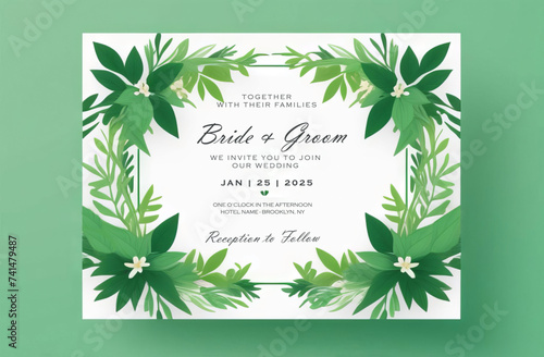Green emerald texture watercolor wedding invitation vector set. Luxury background and template layout design for invite card  luxury invitation card and cover template.