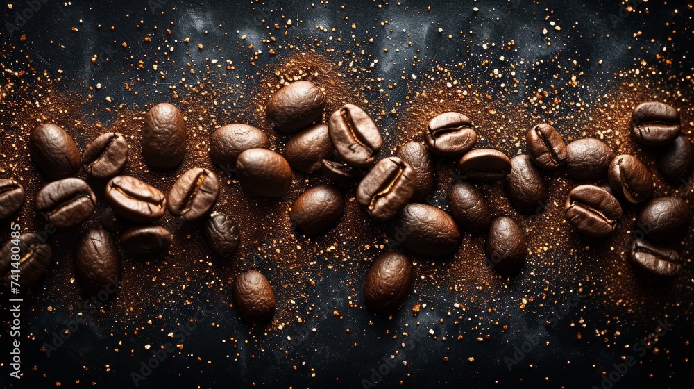 An illustration of coffee beans showing their texture, richness and aroma.Details and natural beauty of the coffee beans to create a captivating and visually appealing image. An illustration of coffee beans showing their texture, richness and aroma.Details and natural beauty of the coffee beans to create a captivating and visually appealing image.