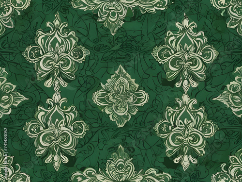 batik background with the dominant color green