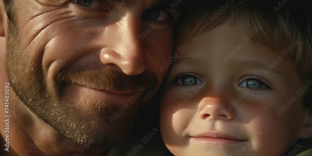 A close-up of a person with a child. Suitable for family and parenting concepts A close-up of a person with a child. Suitable for family and parenting concepts