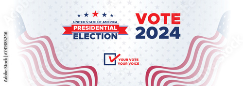 Presidential election day in the United States. Vote 2024. Election 2024 USA. Political election campaign banner. background, post, Banner, card, and poster design with Vote Day on November 5 US
