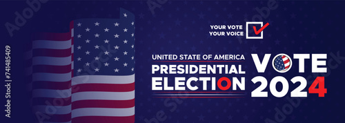 Presidential election day in the United States. Vote 2024. Election 2024 USA. Political election campaign banner. background, post, Banner, card, and poster design with Vote Day on November 5 US