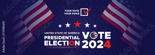 Presidential election day in the United States. Vote 2024. Election 2024 USA. Political election campaign banner. background, post, Banner, card, and poster design with Vote Day on November 5 US photo