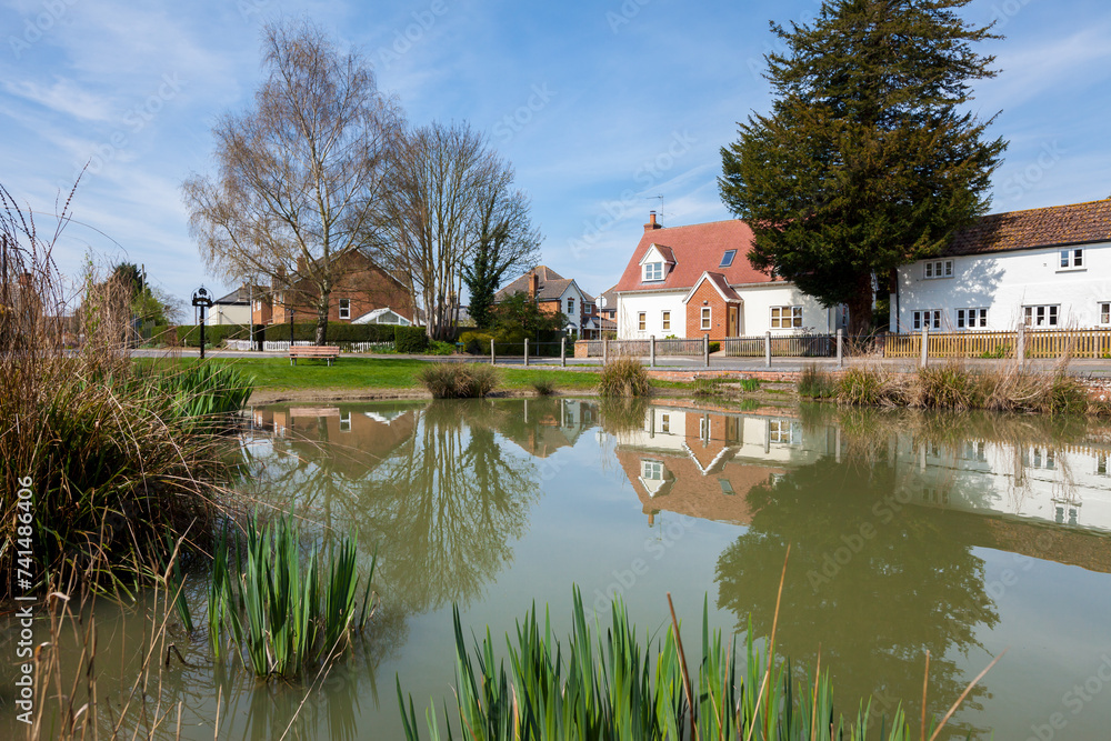Village Pond and Green in Ashley Suffolk