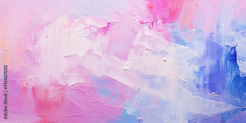 Obraz premium Abstract rough pink, blue and white brush strokes background