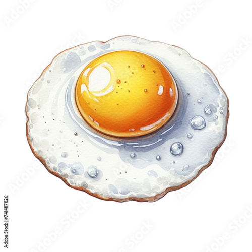Breakfast for health lovers fried egg on a white background