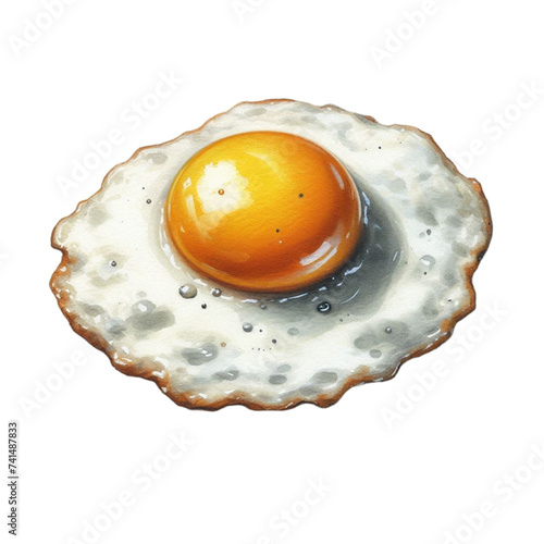 fried egg on a white background

