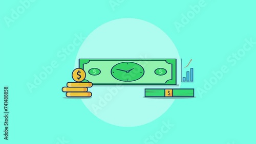 AnimatedTIME IS MONEY or BUSINESS MAXIMIZE suitable for business illustration video