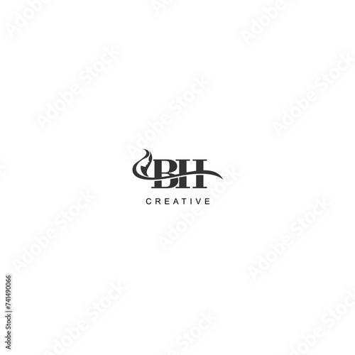 Initial BH logo beauty salon spa letter company elegant photo